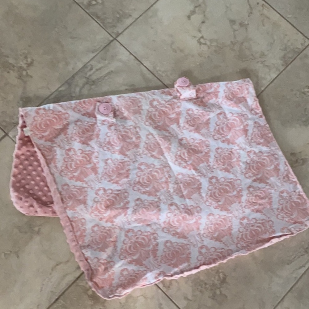 Like New Car seat Canopy - pink damask
